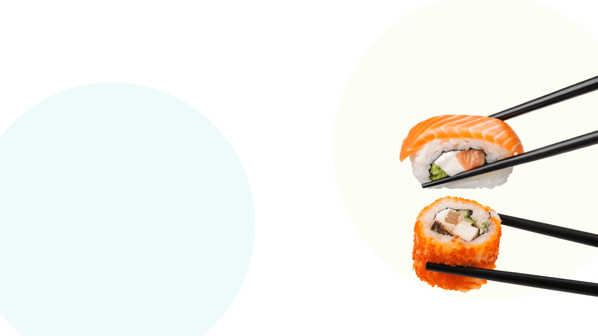 Sushi nigiri with chopsticks
