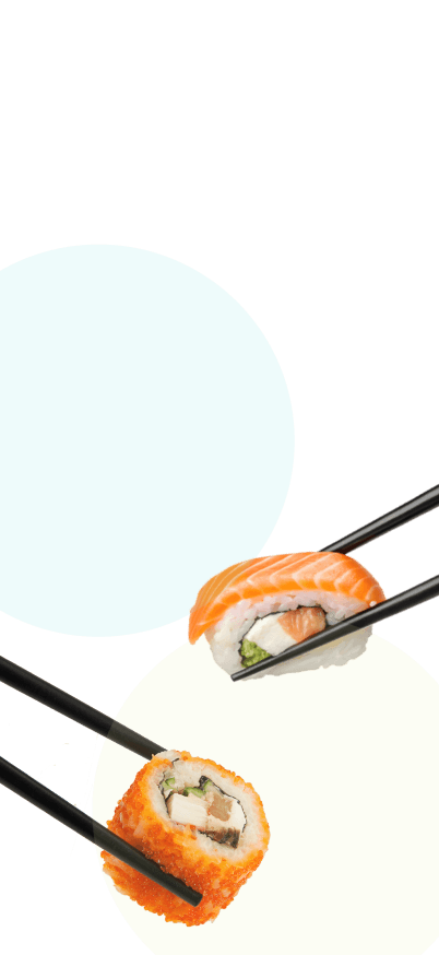 Sushi nigiri with chopsticks